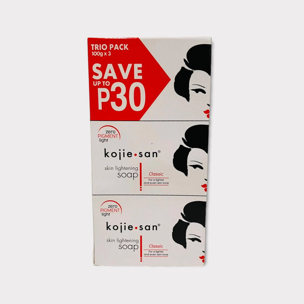 Kojie San Skin Lightening Soap (Kojic Acid Soap) 100G X 3
