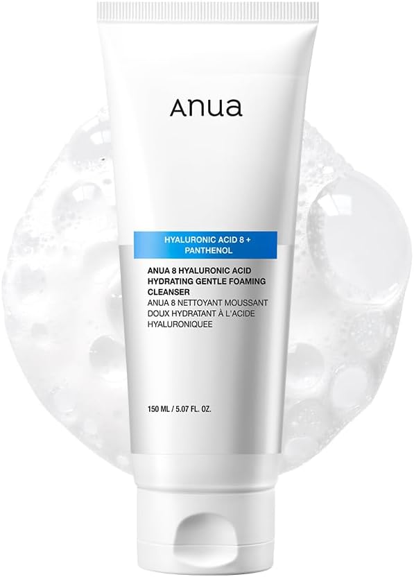 Anua  Hyaluronic Acid 8 + Pantheol:  Hydrating Gentle Foaming Cleanser