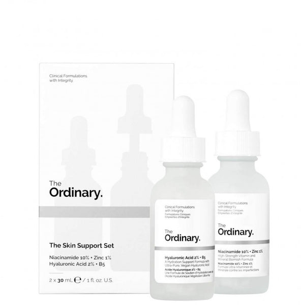 The Skin Support Set . niacinamide + hyaluronic